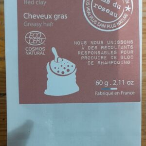 Shampoing Solide - Argile rouge - 60Gr - Mas Du Roseau