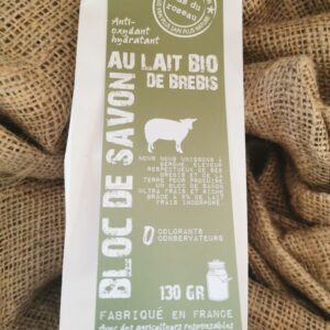 Bloc de Savon au lait Bio de Brebis - 130Gr