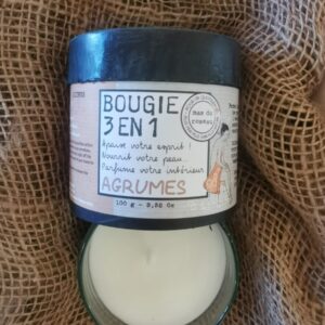BOUGIE 3 EN 1 - 100gr - Senteur Agrumes - Le Mas Du Roseau