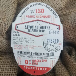 Savon au Soufre - 150Gr Peaux Atopiques