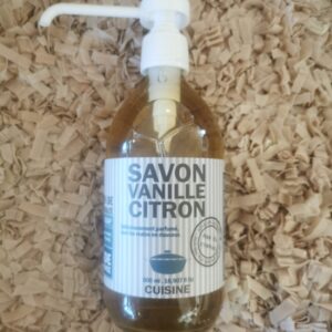 Savon Liquide de Cuisine Vanille Citron - 500ml - Bouteille en Verre