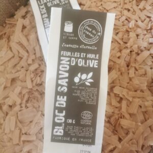BLOC DE SAVON Feuilles et Huile d'Olive - 130gr - Le Mas Du Roseau
