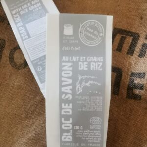 BLOC DE SAVON Au Lait et Grains De Riz - 130gr - Le Mas Du Roseau