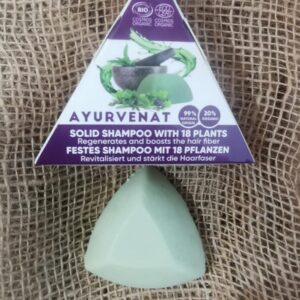 SHAMPOING SOLIDE AYURVEDIQUE Aux 18 Plantes - 50gr - Le Secret Naturel