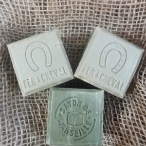 SAVON DE MARSEILLE CUBE Pur Olive - Lot de 3 Savons de 90grs - Fer à Cheval